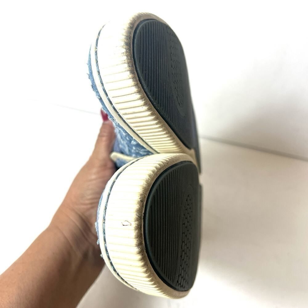 Born Flats Womens Size 7.5M Blue Tan Canvas/Leather Comfort Casual Slip On Shoes - Picture 7 of 11